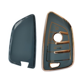 Carcasa protectie cheie auto pentru BMW X1,X3,X6,X5,Seria 5,Seria 6,Seria7,3 Button Smart Key de culoare gri