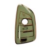 Carcasa protectie cheie auto pentru BMW X1, X3, X6, X5, Seria 5, Seria 6, Seria 7 Button Smart Key de culoare verde