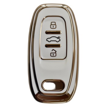 Car key protection case, 3 buttons, for Audi A4 A5 A6 A7 Q5 Q8 R8 S4 S5 S6 S7 RS4 RS5 white colour